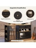 ABRIHOME Ausziehbarer Bartisch mit Stauraum - 360° drehbare Essbar in Schwarz