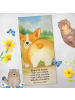 Mr. & Mrs. Panda Saunahandtuch Corgi Po Design mit Spruch in Grau Pastell