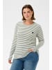 KAFFE curve Langarm-Shirt KClia Regular fit in Chalk/Sea Spray -Black Heart