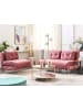 Beliani 2-tlg 3-Sitzer Sofa VESTFOLD in Rosa/Gold
