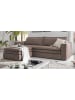 Furn.Design Sofa-Set braun Cord, Couch 3-Sitzer mit Bettfunktion inklusive Hocker