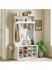 HOMCOM Garderobenständer-100L x 35B x 172,2H cm-Weiß