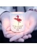Mr. & Mrs. Panda Teelichthalter Glas Flamingo Yoga mit Spruch in Transparent