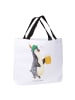 Mr. & Mrs. Panda Strandtasche Pinguin Bier ohne Spruch in Weiß