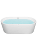 Beliani Whirlpool Badewannen HAVANA in Weiß/Silber - (W) 80 x (H) 59 x (L) 170 cm