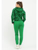 Tom Barron Freizeitanzug Damen Freizeit Trainingsanzug mit Zebramuster in grün