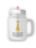 Mr. & Mrs. Panda Glas Für Smoothies Giraffe Blumenkranz mit Spruch in Transparent