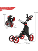 COSTWAY Golf Trolley 4 Rad klappbar in Rot