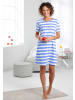 Comtessa Sleepshirt in mittelblau-ecru-gestreift