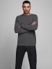 Jack & Jones Rundhals Strickpullover Langarm Sweater aus Baumwolle JJEHILL in Dunkelgrau