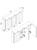 VCM  LED Bad Spiegelschrank Steckdose 59x110x23 Cosila in Weiß / Honig-Eiche