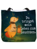 Mr. & Mrs. Panda Schultertasche Glühwürmchen Design mit Spruch in Weiß