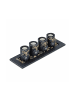 relaxdays Teelichthalter Set in Schwarz - (B)39,5 x (H)10,5 x (T)13 cm