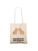 Mr. & Mrs. Panda Tragetasche Capybara Liebe mit Spruch in Creme