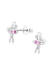 Alexander York Ohrringe, Ohrstecker BALLERINA mit Kristall pink in 925 Sterling Silber, 2-tlg. in pink