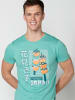 KOROSHI Kurzarm T-Shirt in grun