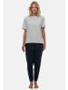 Schiesser Schlafanzug Cotton in Dunkelblau / Grau