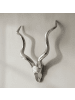 KADIMA DESIGN Deko Hirschgeweih L Aluminium Wanddeko 80 cm Landhausstil Silber