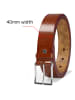 Kmisso Gürtel in Cognac Brown - Silber