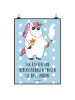 Mr. & Mrs. Panda Poster Einhorn Woodstock mit Spruch in Blau Pastell