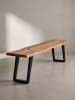 KADIMA DESIGN Esszimmerbank 140x40x45,5 cm Massivholz / Metall mit