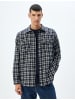 KOTON Shirt in Marineblau Karomuster
