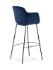 KADIMA DESIGN Barhocker aus Samt Dunkelblau mit Armlehnen | Sitzhöhe 75 cm in Blau