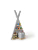 relaxdays Toniebox Regal "Zelt" in Grau - (B)49 x (H)69 x (T)9 cm