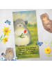 Mr. & Mrs. Panda Duschhandtuch Chinchilla Blume Design mit Spruch in Gelb Pastell