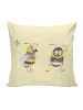 Mr. & Mrs. Panda kuschelkissen 40x40 Hummeln Kleeblatt ohne Spruch in Gelb Pastell