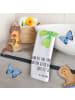 Mr. & Mrs. Panda Gästehandtuch Blume Kleeblatt mit Spruch in Weiß