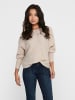 ONLY Lockerer Strickpullover Stretch Sweater Langarm ONLDANIELLA in Beige