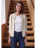 Cecil Federgarn Cardigan mit Rundhals und Reißverschluss in Oat Milk Beige Melange