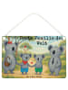 Mr. & Mrs. Panda Holztafel Koala Familie zwei Design mit Spruch in Weiß