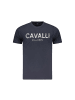 cavalli CLASS Blaues Baumwoll-T-Shirt