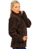 Reichstadt Damen Regular Fit Fleecejacke Kuschelig in Coffee Brown