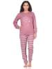 NORMANN Schlafanzug Pyjama Bündchen langarm Sterne Optik - 88745 in beere