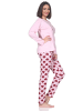 NORMANN Schlafanzug Pyjama langarm Herz Tupfen Punkte in rosa