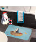 Mr. & Mrs. Panda Badteppich Pinguin Angelboot ohne Spruch in Eisblau