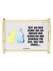 Mr. & Mrs. Panda Holztablett Wellensittich Liebe mit Spruch in Grau Pastell