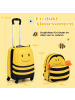 COSTWAY 2tlg Kinderkoffer + Rucksack in Gelb