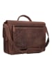 Plevier Retro Newton Aktentasche Leder 41 cm Laptopfach dunkelbraun