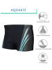 Aquarti Jungen Schwimmhose Kontrastfarbige Einsätze in schwarz/blau