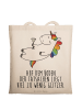 Mr. & Mrs. Panda tote bag Einhorn Blümchentail mit Spruch in Creme