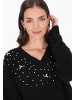 Usha Women Sweater in black melange