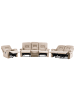 Beliani 3-tlg Sitzgruppe BERGEN in Beige/Schwarz