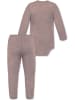 Normani Outdoor Sports Normani Outdoor Sports Baby Merino Langarm Wickelbody und Merino Hose in Rosa