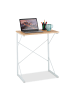 relaxdays Schreibtisch in Weiß/ Braun - (B)60 x (H)75 x (T)40 cm
