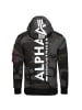 Alpha Industries Kapuzenpullover Back Print Hoodie Camo in schwarz