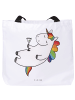 Mr. & Mrs. Panda Shopper Einhorn Blümchentail ohne Spruch in Weiß